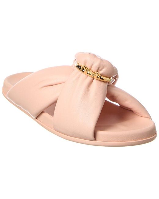 Fendi Pink Feel Leather Sandal