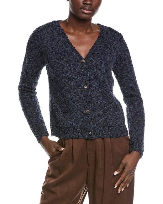 Lafayette 148 New York Blue Textured Cardigan