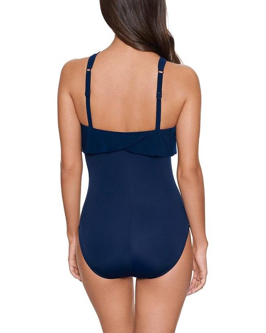 Magicsuitr Blue Square Cut Liza One-Piece