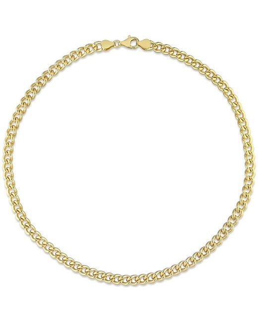 Italian Silver Metallic 18K Over Curb Link Chain Necklace