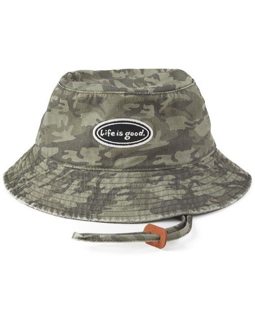Life Is Good. Gray Bucket Hat for men