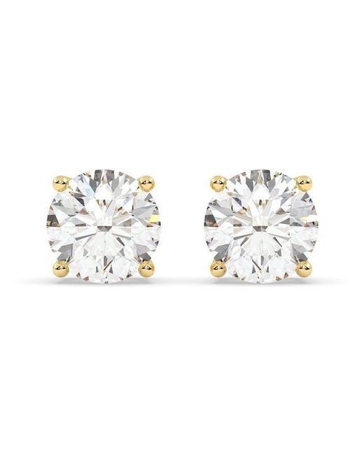 Lab Grown Diamonds Metallic 14K 1.50 Ct. Tw. Lab-Grown Diamond Earrings