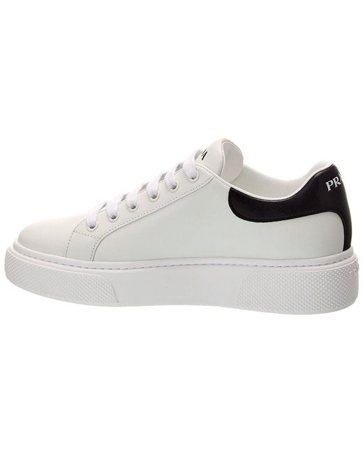 Prada White Logo Leather Sneaker