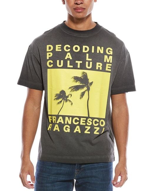 Palm Angels Black Decoding Palm Culture T-Shirt for men