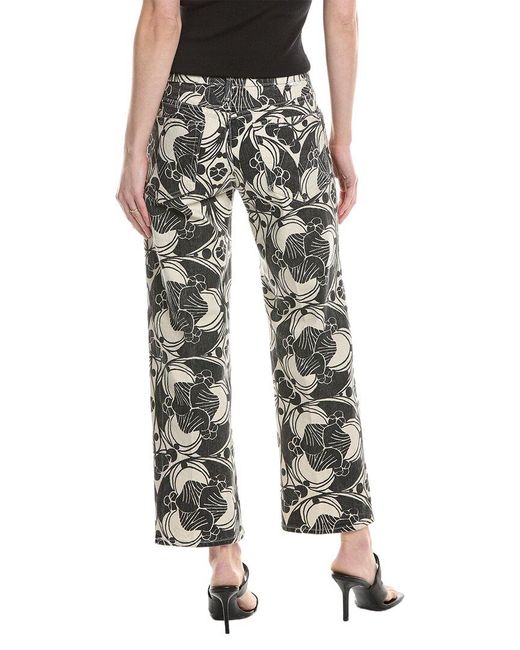 Mother Black The Mid-Rise Rambler Zip Ankle Curlycue & Cream Jean