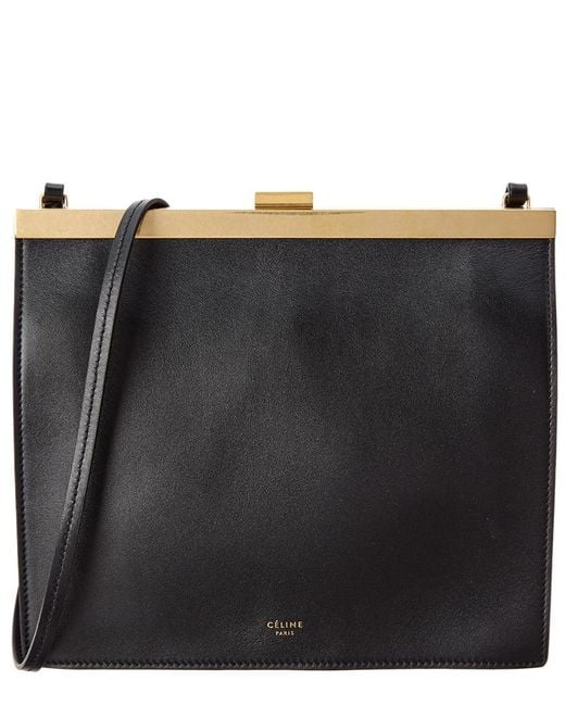 Céline Black Céline Mini Smooth Calfskin Clasp Bag