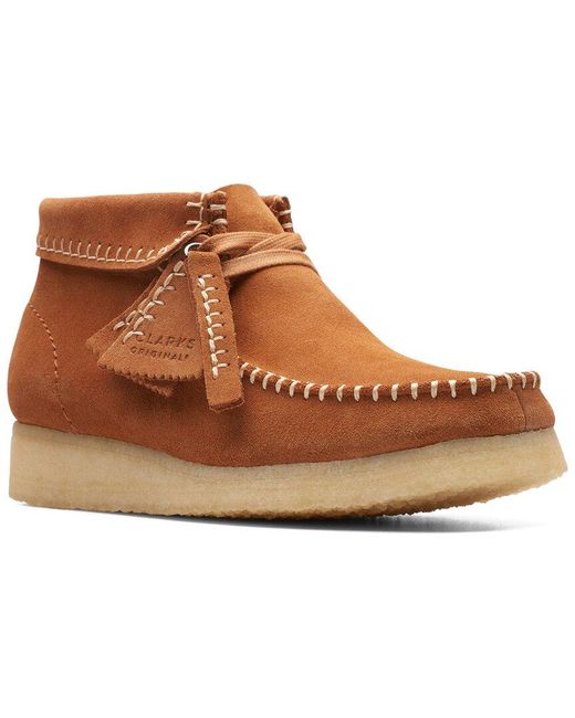 Clarks Brown Lace-Up Suede Ankle Boots