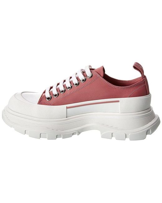 McQueen Pink Tread Slick Canvas Sneaker