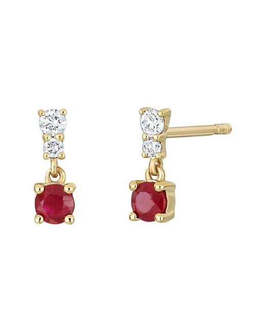 Bony Levy White 18K 0.36 Ct. Tw. Diamond & Ruby Earrings