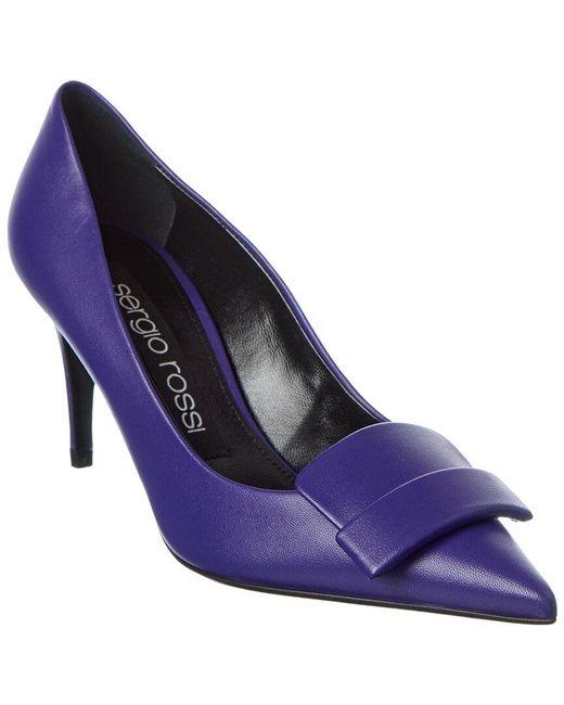 Sergio Rossi Blue 75 Leather Pump