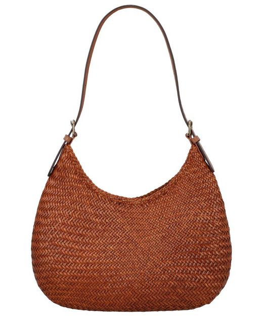 Dragon Diffusion Brown Luna Mezza Leather Shoulder Bag