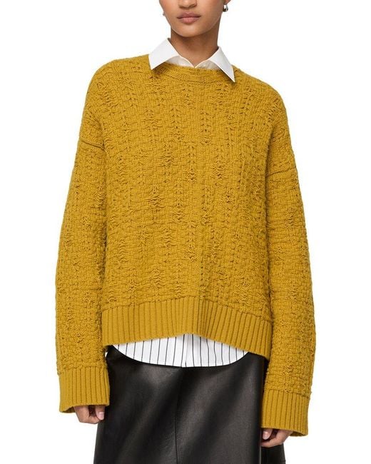 Lafayette 148 New York Yellow Cashmere & Wool Sweater