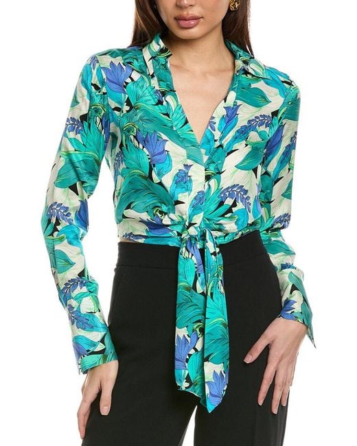 Reiss Blue Dana Printed Tie Shirt