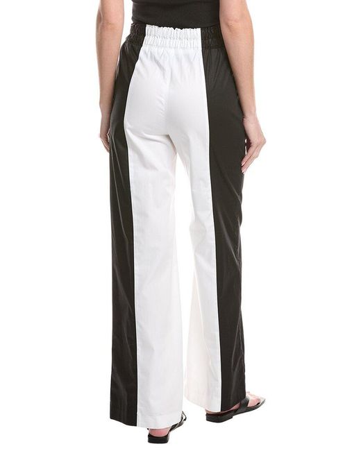 Fabiana Filippi White Bicolor Poplin Easy Pant