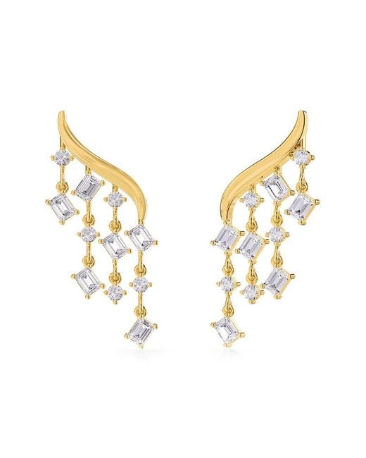 Lab Grown Diamonds Metallic 18K Over 3.30 Ct. Tw. Lab-Grown Diamond Dangle Earrings