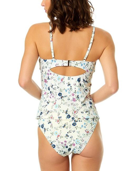 Cece Blue Ruffle V-Wire Tankini
