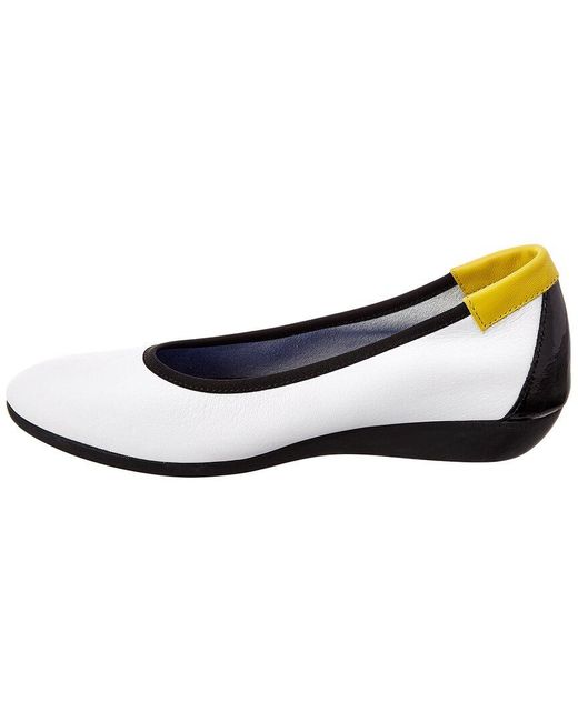 Arche White Onely Leather & Suede Flat