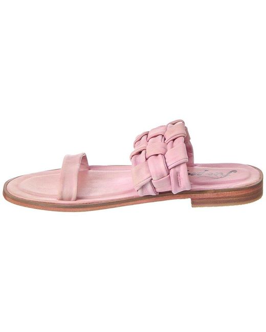 Free People Pink Woven River Leather Sandal