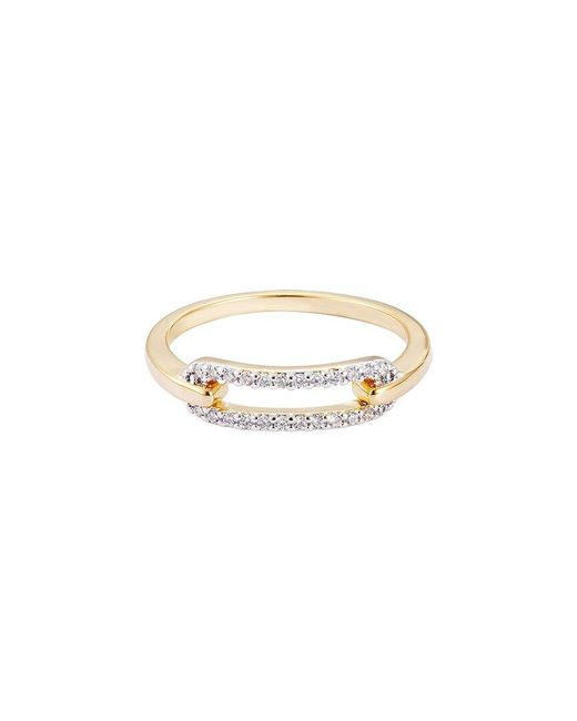 Adornia White 14K Plated Cz Link Ring