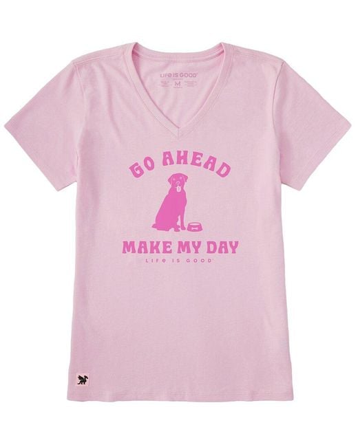 Life Is Good. Pink Crusher Lite T-Shirt