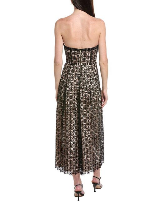 Maison Tara Brown Circle Lace Midi Dress