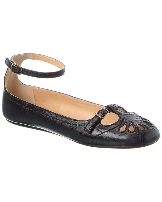 Chloé Blue Misty Leather Ballerina Flat