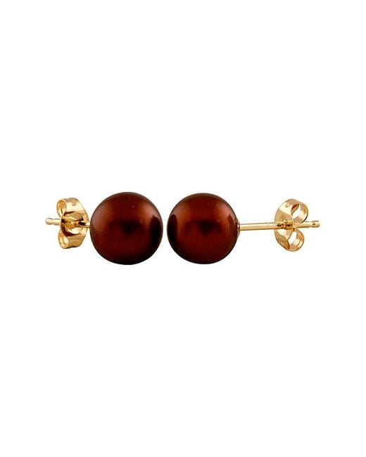 Splendid Brown 14k 5-5.5mm Freshwater Pearl Earrings