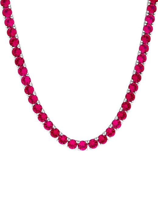 Rina Limor Pink 30.00 Ct. Tw. Lab-Grown Ruby Necklace