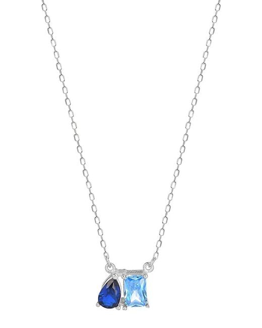 Gabi Rielle Blue Shining Moment Silver Cz Dreamscape Necklace