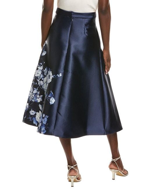 Kay Unger Blue Beatrice Tea-Length Skirt