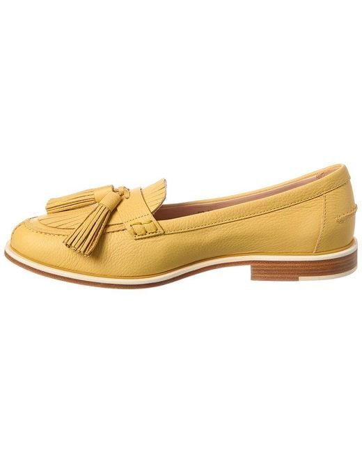 Tod's Yellow Fringed Leather Loafer