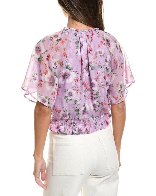 Cece Red Ruffle Raglan Top