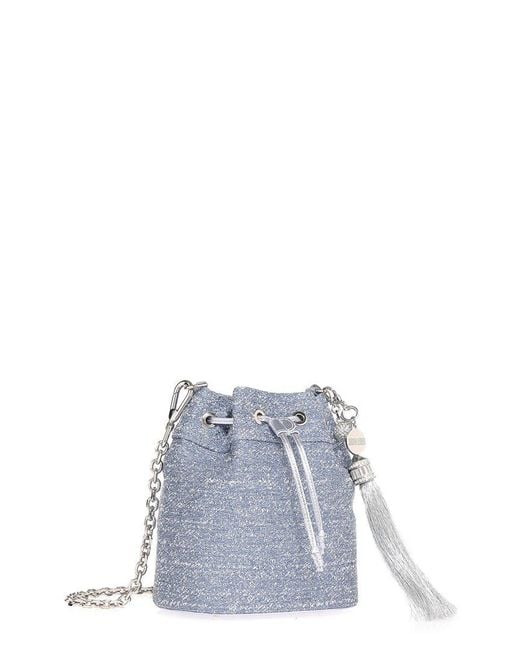 Judith Leiber Blue Piper Sparkle Bucket Bag