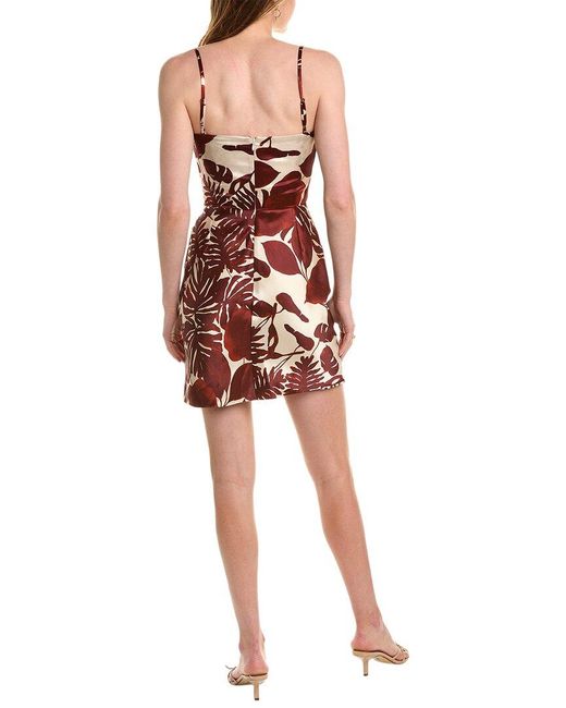 Nicholas Red Haley Cowl Draped Mini Dress
