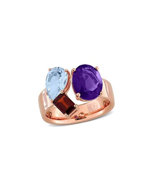 Rina Limor Blue 4.70 Ct. Tw. African Amethyst & Topaz. & Garnet Ring