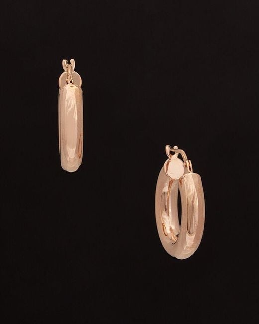 Italian Gold Black 14K Italian Rose Polished Hoops