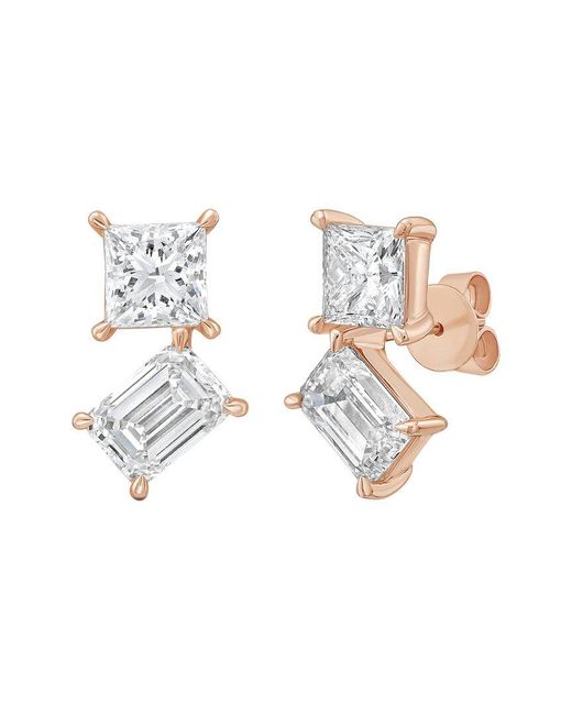 Diana M White Diana M. 14K Rose 10.00 Ct. Tw. Lab-Grown Diamond Earrings