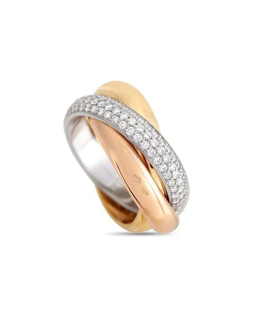 Cartier White 18K Tri-Tone Trinity Ring (Authentic Pre-Owned)