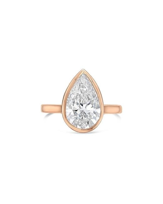 Diana M White Diana M. 14K Rose 4.00 Ct. Tw. Lab-Grown Diamond Bezel Ring