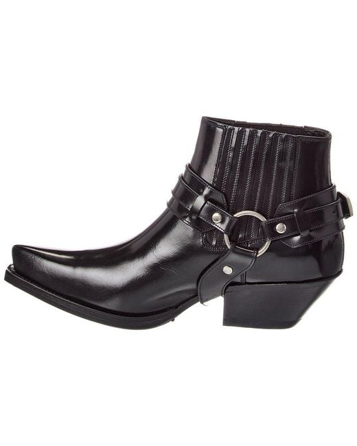 Versace Black Leather Bootie