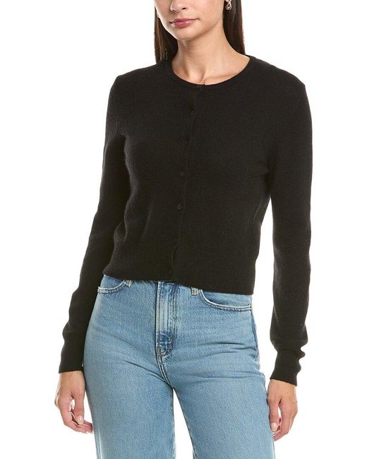 Forte Black Crewneck Cashmere Cardigan