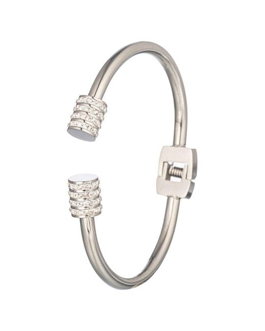 Eye Candy LA White The Luxe Collection Titanium Cz Makayla Cuff Bracelet