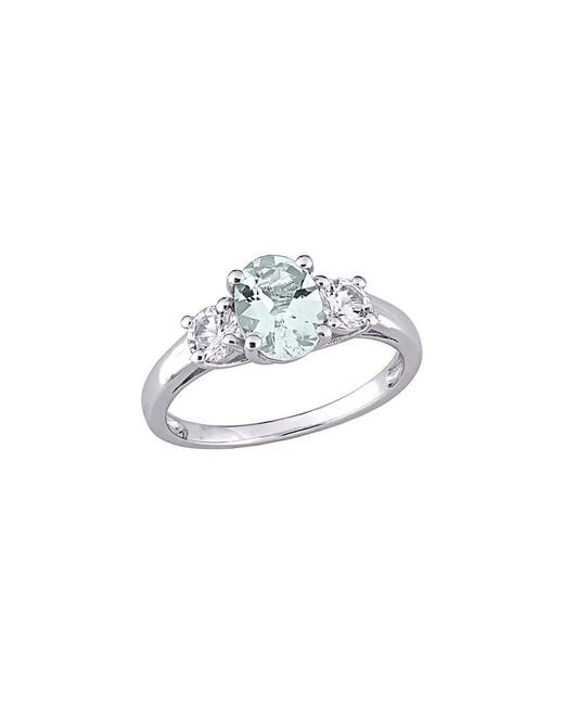 Rina Limor White Silver 1.64 Ct. Tw. Gemstone 3-stone Ring