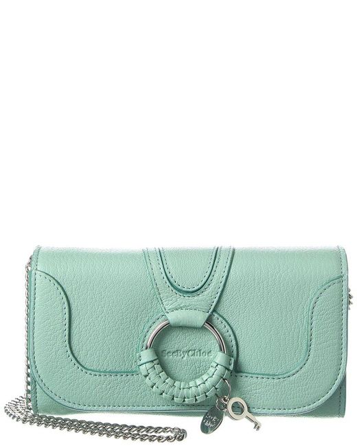 See By Chloé Green Hana Leather Wallet On Chain