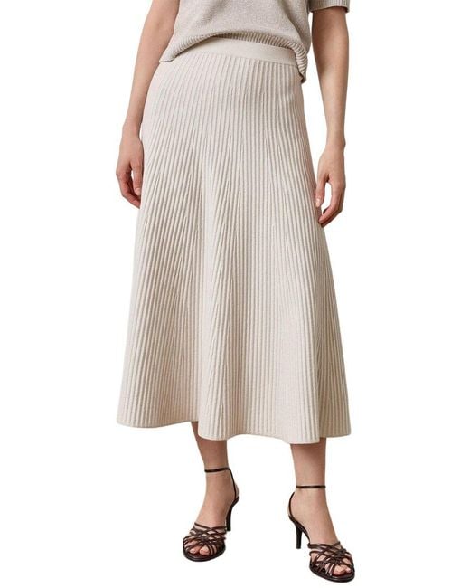 Lilla P Natural Flared Knit Skirt