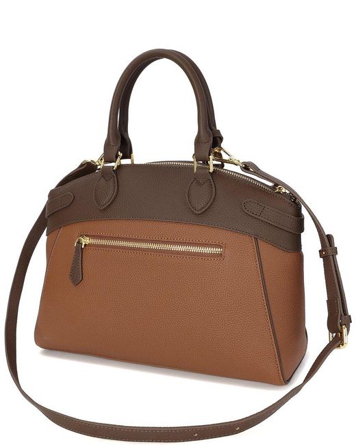 Tiffany & Fred Paris Brown Grained Leather Top-Handle Satchel