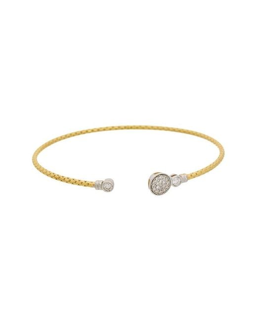Meshmerise White 18K Plated 0.18 Ct. Tw. Diamond Bangle Bracelet