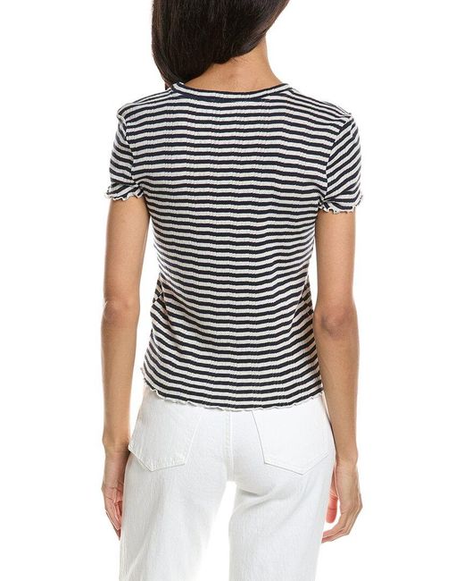 Splendid Blue Pointelle Tee