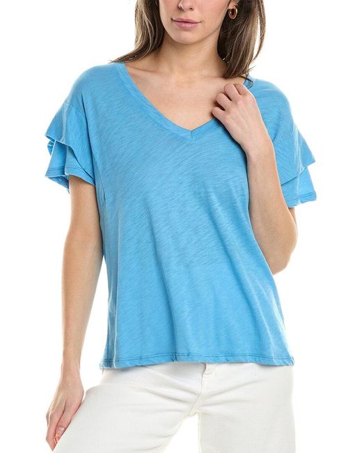 Elan Blue V-neck T-shirt