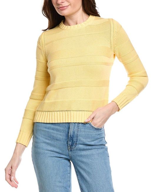 Hannah Rose Blue Jessie Textured Stripe Pullover